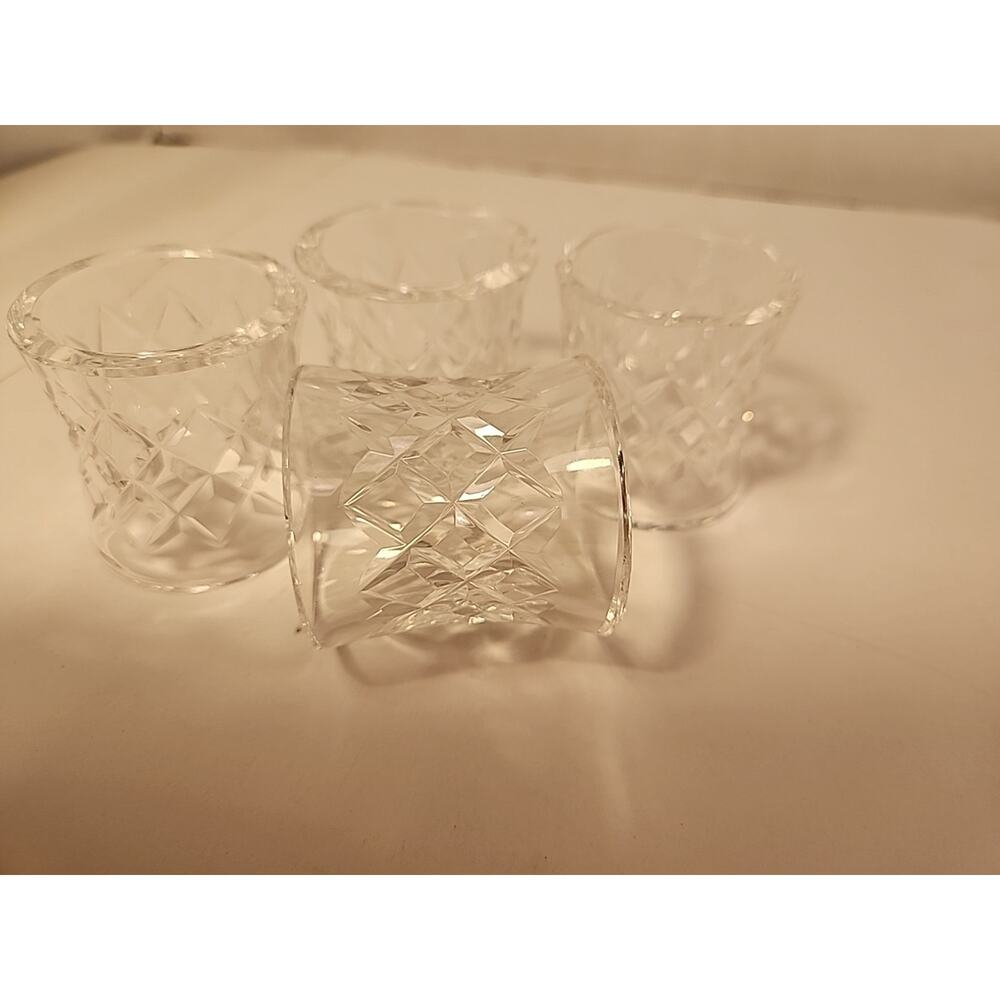 Waterford Napkin Rings Comeragh Vintage Crystal Waterford Napkin Holders - 4 - Picture 1 of 6